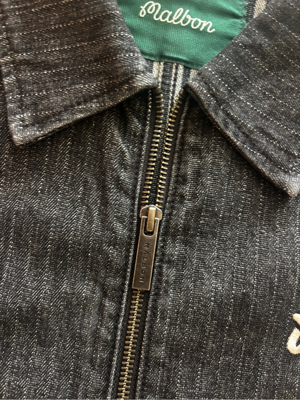 New Malbon Golf FOREMAN JACKET size L Black Stonewashed Denim IRONWORKS DIVISION - Picture 4 of 5
